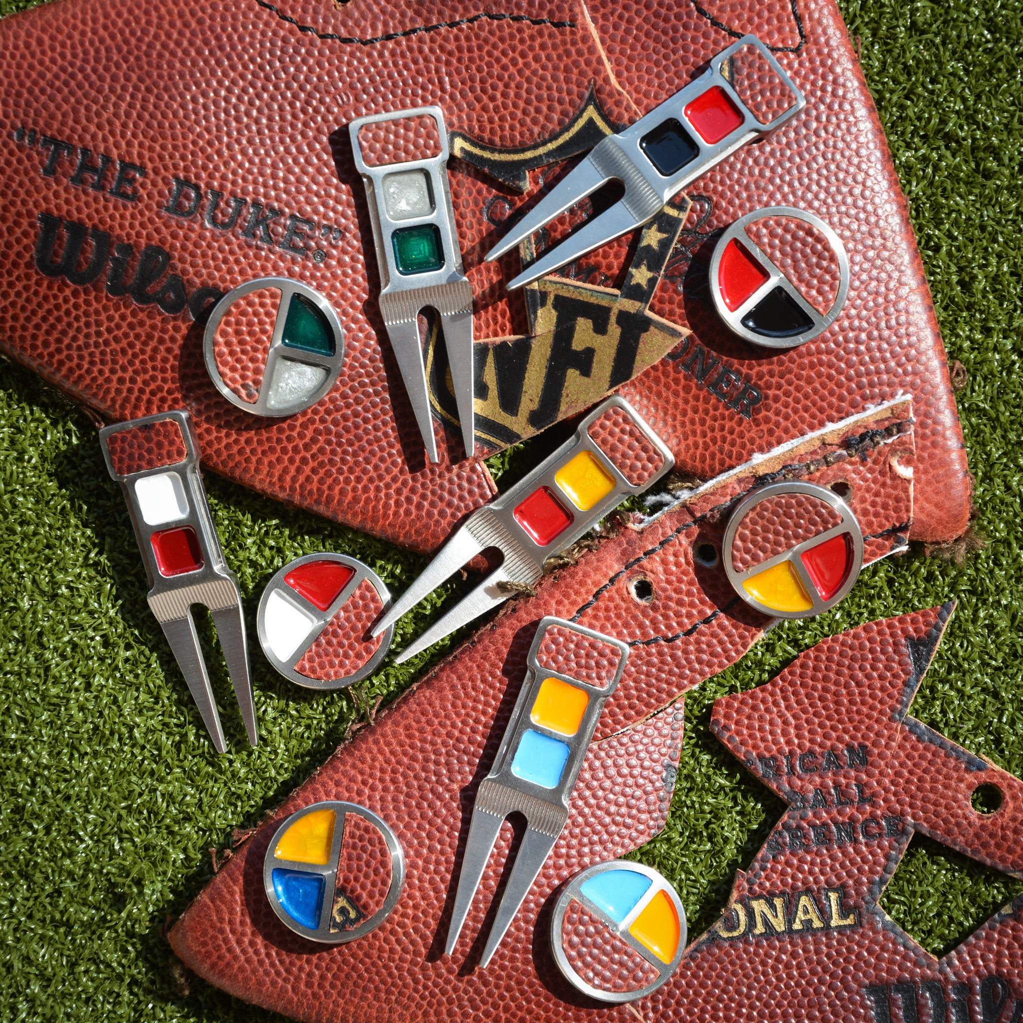 Game Used Football Markers & Divot Tools (Customizable!)