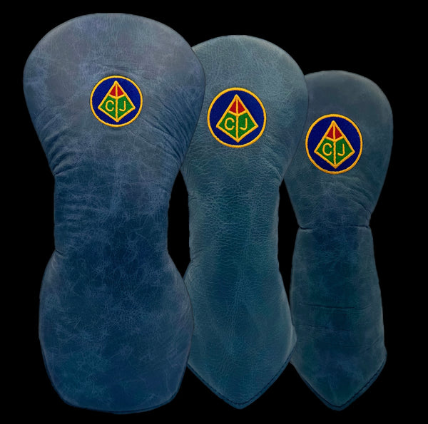 The CJ Classic Genuine Navy Leather Covers (Driver, Wood, Hybrid)