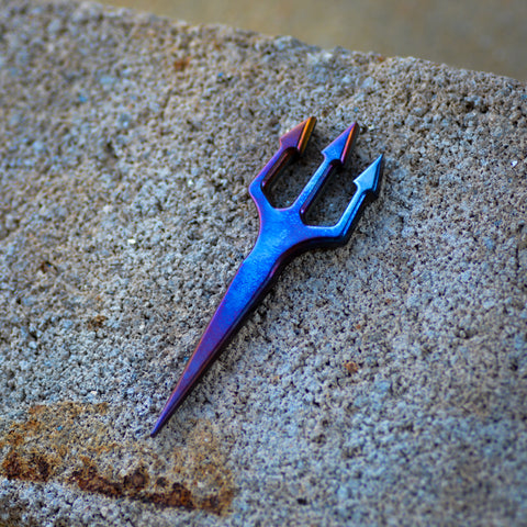 Oil Can Blue Torched Trident Divot Tool (ONE of ONE)