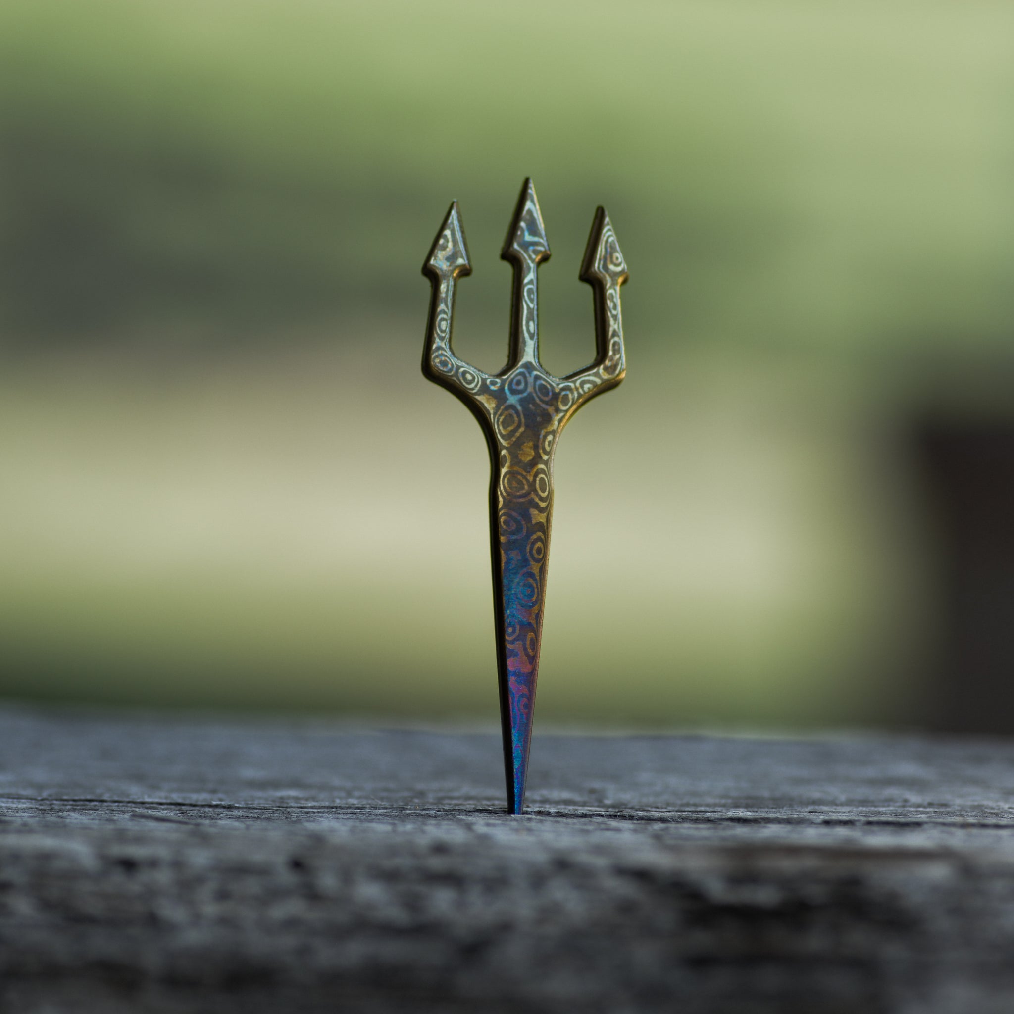 The Damascus Bottom Torch Trident (One of One)